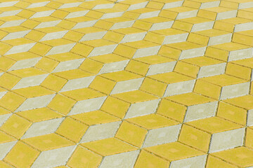 Abstract pattern yellow bright vibrant light pavement tile street road surface city texture...