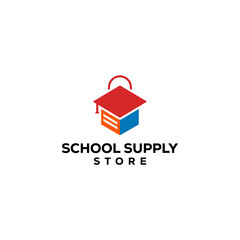 school supply store logo design vector
