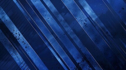 Dynamic blue diagonal stripes with light flares - An artistic image featuring blue diagonal stripes with dynamic lighting and dust particles - obrazy, fototapety, plakaty