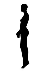 Fototapeta na wymiar silhouette woman in yoga movements pilates body exercise vector image isolated on white transparent background