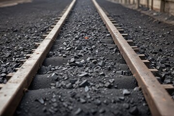 Coal steadily travels on a conveyor belt, part of an industrial process in motion - obrazy, fototapety, plakaty