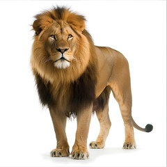 lion isolated on white, Side view of a Lion walking, Lion king isolated on white, lion on white...