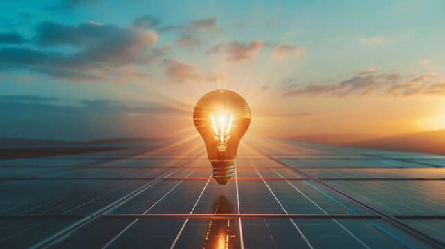 Light bulb and solar panel concept