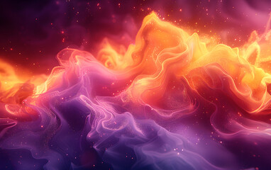 A geological phenomenon painting with purple fire and electric blue smoke - obrazy, fototapety, plakaty