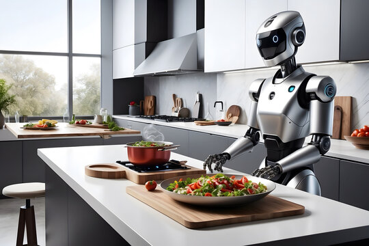 A concept of robot preparing food