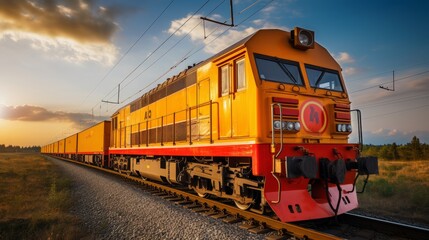 Obraz premium Moving Cargo Train 