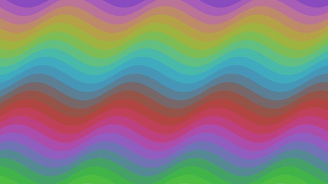 Wavy Pop Art Animated Motion Background Fun 1960s 1970s Groovy Trippy Happy Colors Rainbow Waves Flat 2D Bright Summer VJ DJ Music Festival Backdrop Weird Abstract Dance Party Festival Waveforms