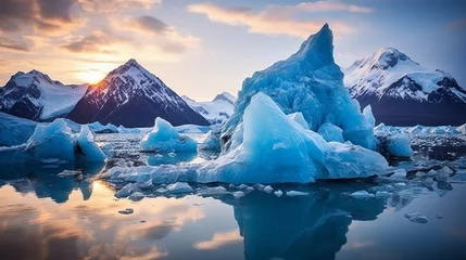 Fotobehang Nature's Embrace Icebergs and Mountain Majesty © Media Srock