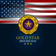 Stoff pro Meter Happy Gold Star Spouses Day Background Vector Illustration © Teguh Cahyono