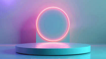 Circular Object With Neon Light