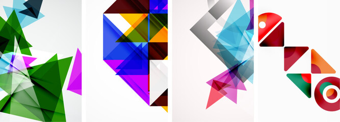 Triangle poster set for wallpaper, business card, cover, poster, banner, brochure, header, website