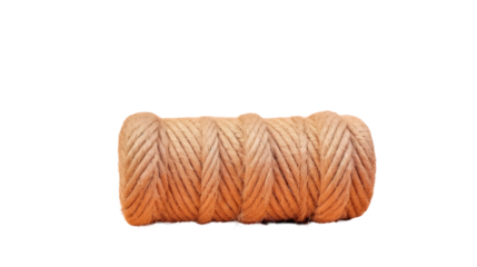 Orange wool spool on transparent background art in a circle