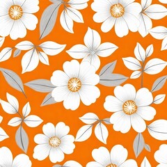 black and orange all over floral pattern design.