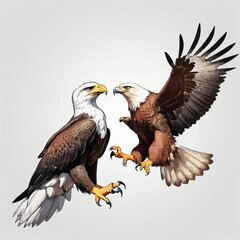 Eagle vs Falcon Cartoon Design Very Coll