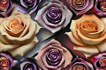 blue yellow white pink and red color rose flowers in different color light gradient background 
full frame of the flowers with ultra hd background in different color 