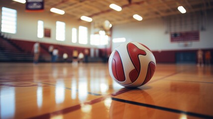 Volleyball Resting in School Gym
