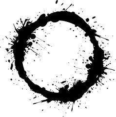 Circle splatter frame ink brush