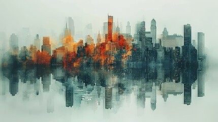 City contrasts: Double exposure artistry blends images of luxury high-rises and dilapidated buildings, offering a poignant commentary on urban inequality. - obrazy, fototapety, plakaty