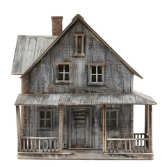 Fototapeta na wymiar old wooden house illustration png isolated on white background