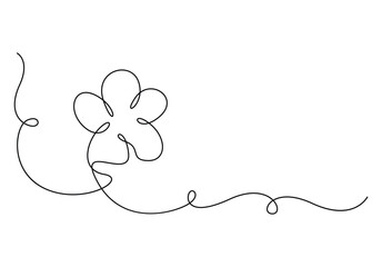 Continuous one line drawing of four-leaved clover. Good luck floral symbol with 4 petal. Concept for banner saint patrick day vector illustration