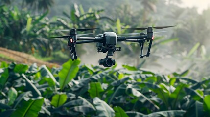Drone Monitoring Lush Farm for Precision Agriculture and Crop Health Analysis