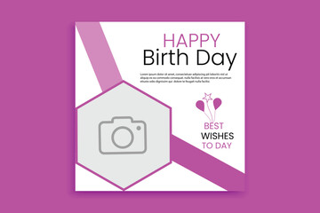 happy birth day social media post, banner 