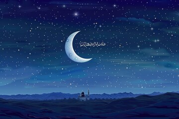 Obraz na płótnie Canvas Islamic night text 