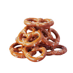 A stack of pretzels on a transparent background, a delicious food art