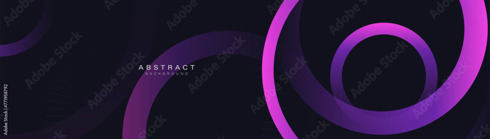 Aufkleber Abstract purple and magenta circle glowing lines. Modern minimal trendy shiny lines pattern. Vector illustration