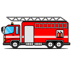 vector illustration of a red fire truck