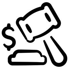 auction icon, simple vector design