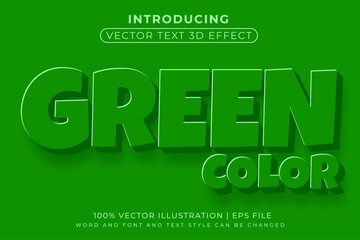 Green Color 3D Editable text effect
