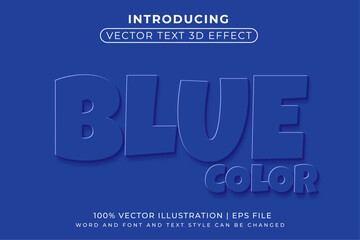 Blue Color 3D Editable text effect