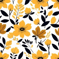   Tropical floral abstract contemporary seamless pattern