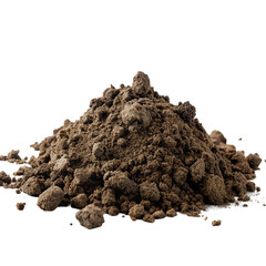 Pile of mud isolated on transparent background.