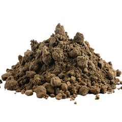 Pile of mud isolated on transparent background.