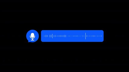 Audio wave visualization voice record, Audio voice message animation, Playing record voice message animation, Voice chat message animation.