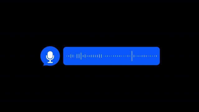 Audio wave visualization voice record, Audio voice message animation, Playing record voice message animation, Voice chat message animation.