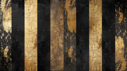 Chic Stripes Design featuring alternating stripes of black and gold, varying in width and texture for a sleek and modern look that adds depth and dimension to your walls ,high resolution
