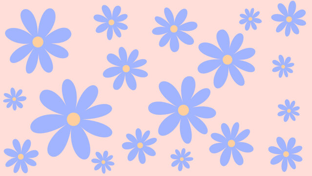 Pastel Colored Flowers Background