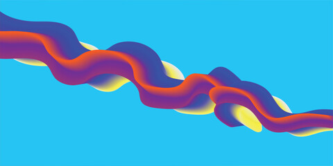 Modern colorful flow poster. Wave Liquid shape in blue color background. Art design for your design project