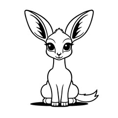 Cute Baby Gazelle Animal Outline, Gazelle Vector Illustration