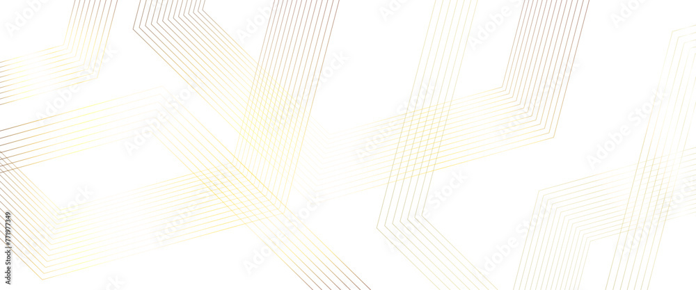 Wall mural vector white abstract background with golden lines, white transparent background with gold outline d