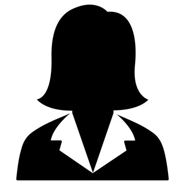 Business Woman Icon, Simple Vector Design