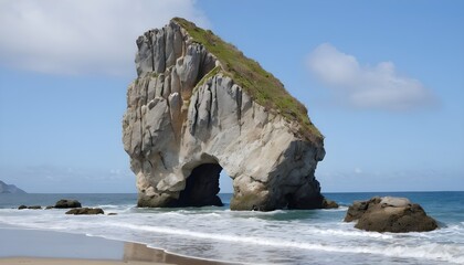 Fototapeta na wymiar rock formation on the coast of the Island