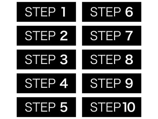 STEPアイコンセットA：長方形黒