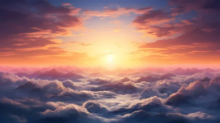 Zelfklevend Fotobehang Beautiful sunrise in the clouds © ma