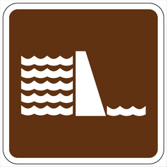 Campground guide sign dam