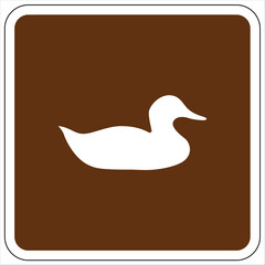 Campground guide sign water fowl