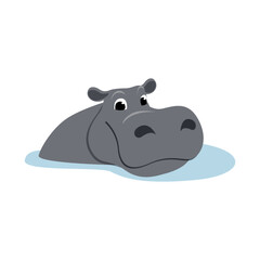 The hippopotamus is the mascot of the cartoon character. It's a cartoon behemoth peeking out of the water. - 771983773